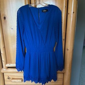 Lulu's Royal Blue Lace Romper